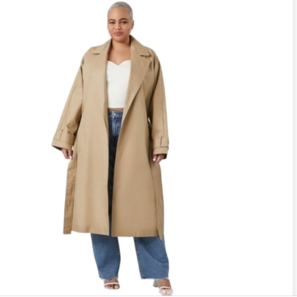 Forever 21 plus size tie-waist trench coat - Picture 3 of 8